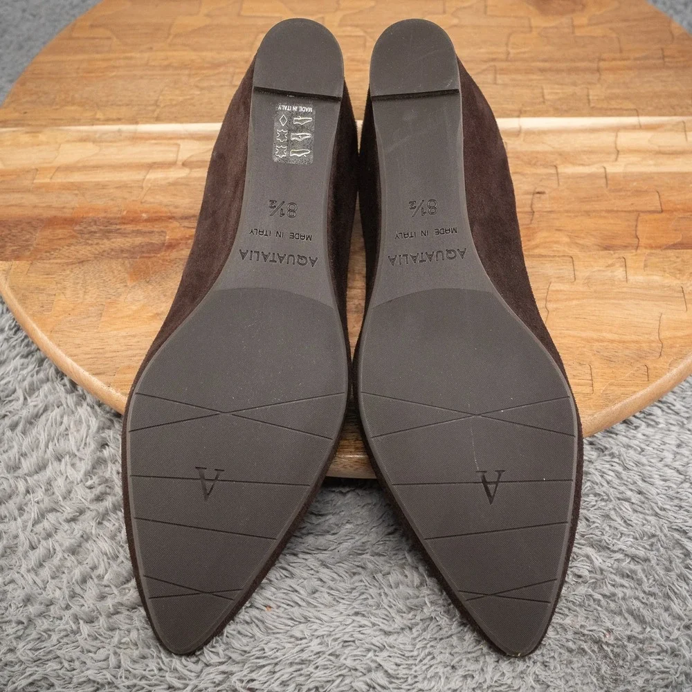 Aquatalia Marvin K Zana Brown Suede 8.5‎ M Wedge Heels Italy